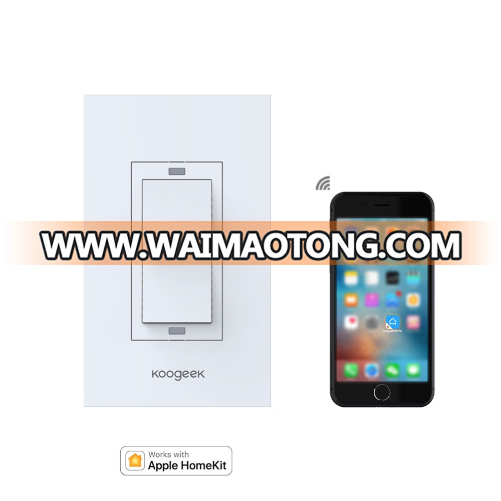 Koogeek Two Gang Wi-Fi Smart Light Switch Works with Apple HomeKit Support Siri Remote Control One-way Single Pole Wall